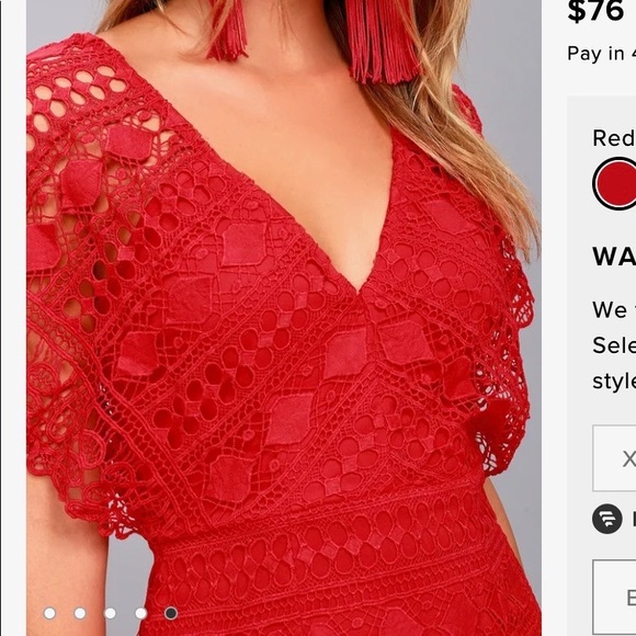 Lulus first kiss red lace dress size XS - Picture 4 of 11